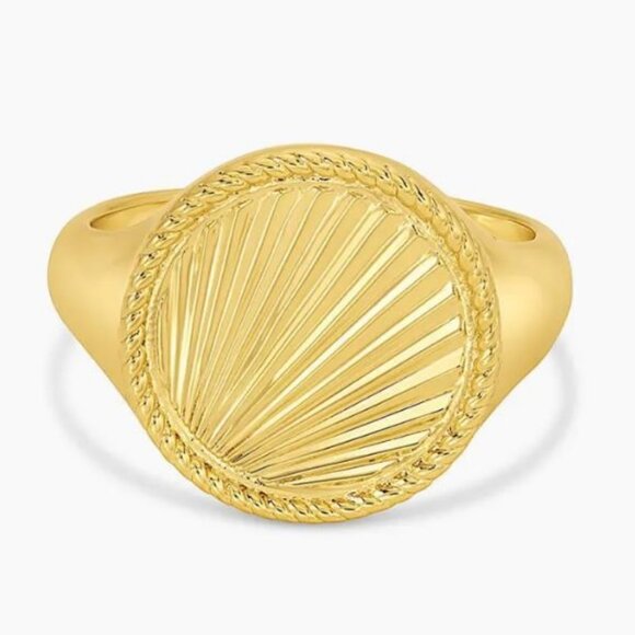CLEARANCE Gorjana Gold Sunny Signet Ring - Picture 1 of 5